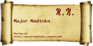 Major Nadinka névjegykártya
